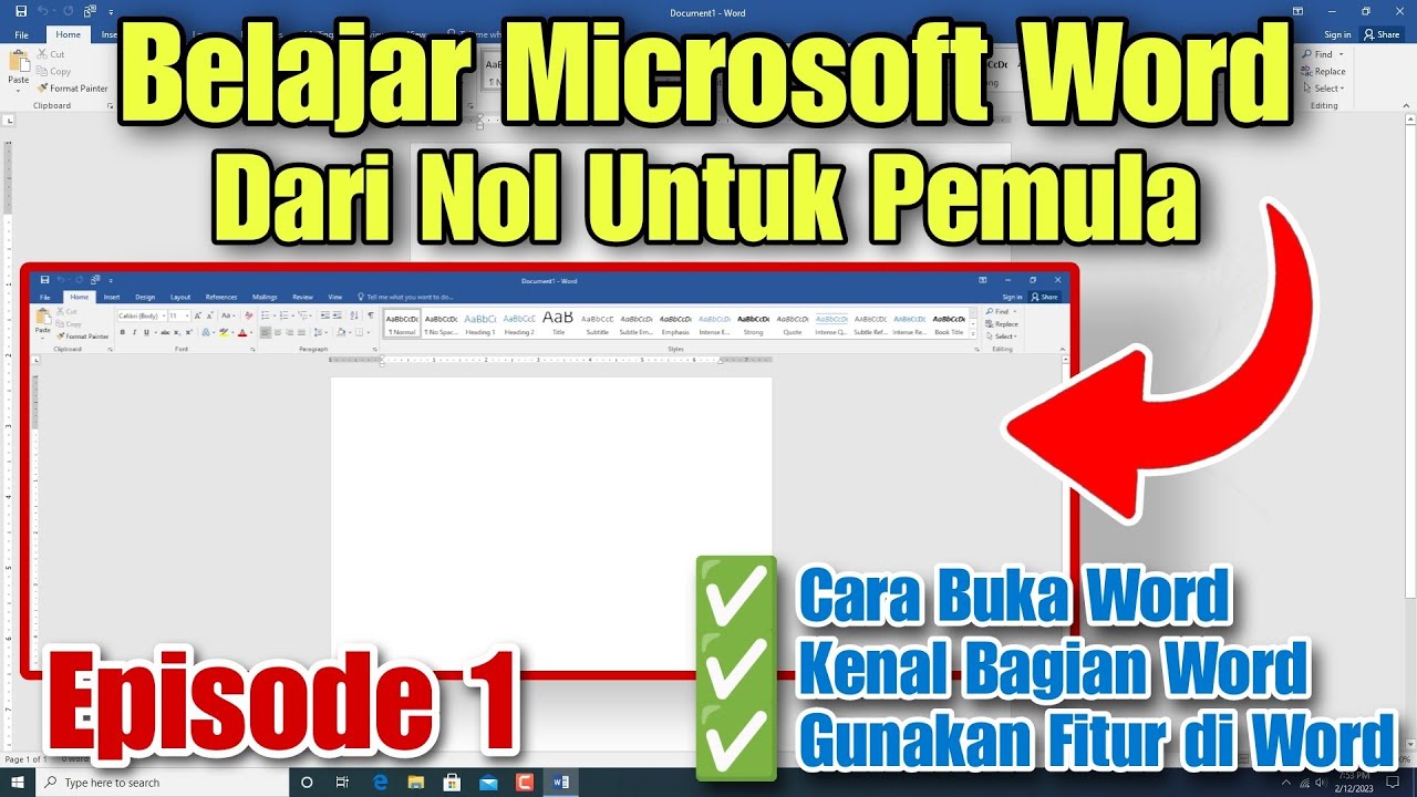 Cara Cepat Belajar Microsoft Word Untuk Pemula Episode 1
